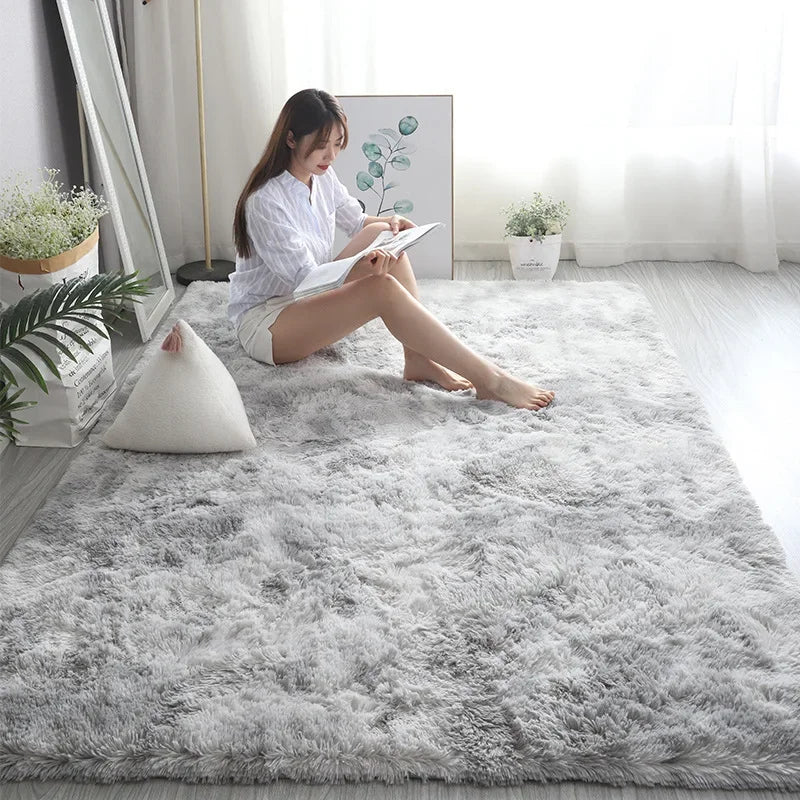 Soft Fluffy Plush Rug – Elegant and Cozy Home Decor Carpet