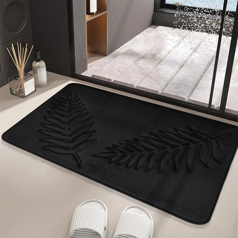 "3-Piece Non-Slip Bathroom Mat Set – Soft, Absorbent, and Stylish Leaf Design"