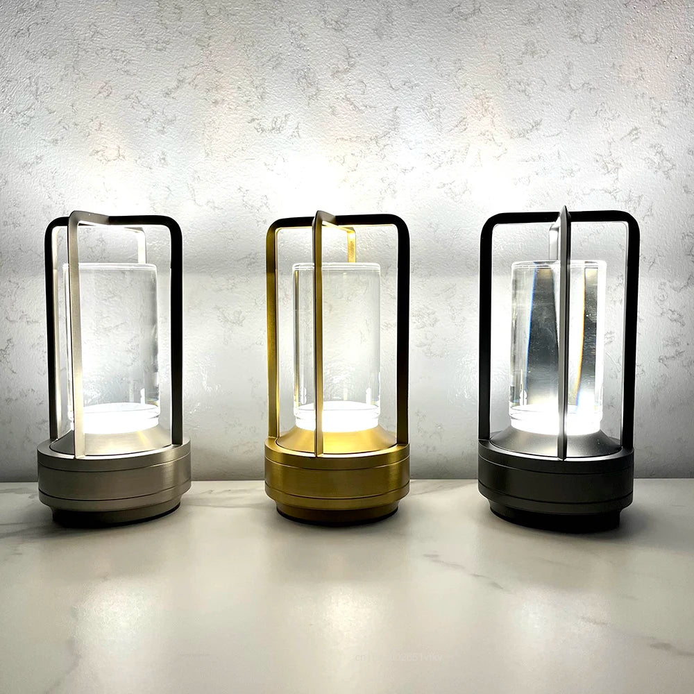 rechargeable crystal lamp Plastic bedside table bedroom led Touch table lamp Restaurant decoration atmosphere Night light