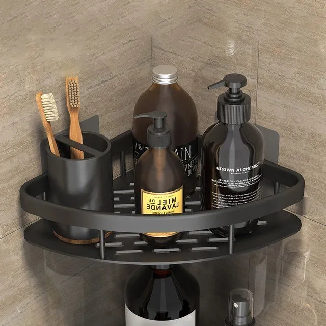 Luxury No-Drill Bathroom Shelves – Rustproof Aluminum Shower Organizer