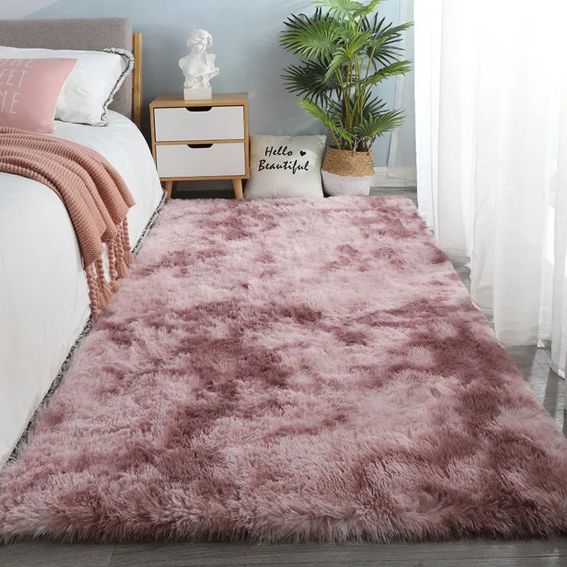 Soft Fluffy Plush Rug – Elegant and Cozy Home Decor Carpet