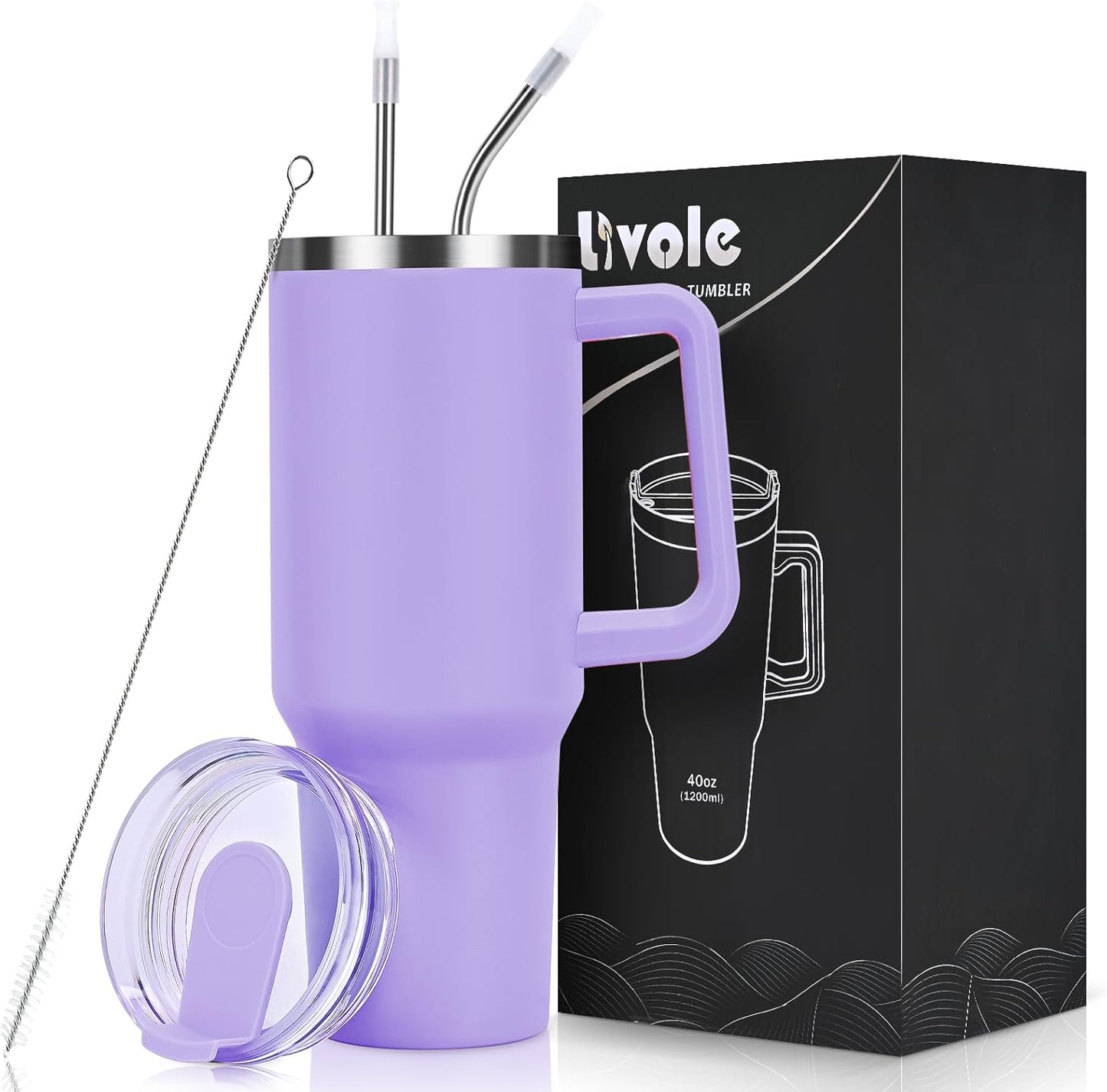 30Oz 900Ml Travel Tumbler with Handle, Insulated Vacuum Travel Coffee Mug, Stainless Steel Water Bottle Flask, Double Walled Leakproof Thermal Mug for Camping, Sports, Office, Home, Light Pink