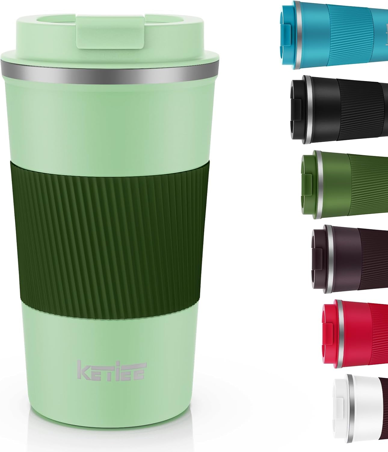 Travel Mugs, 380Ml Insulated Coffee Cup with Leakproof Lid,Reusable Coffee Cups Travel Cup,Coffee Travel Mug,Double Walled Coffee Mug,Stainless Steel Thermaol Mug for Hot Cold Drinks,Blue