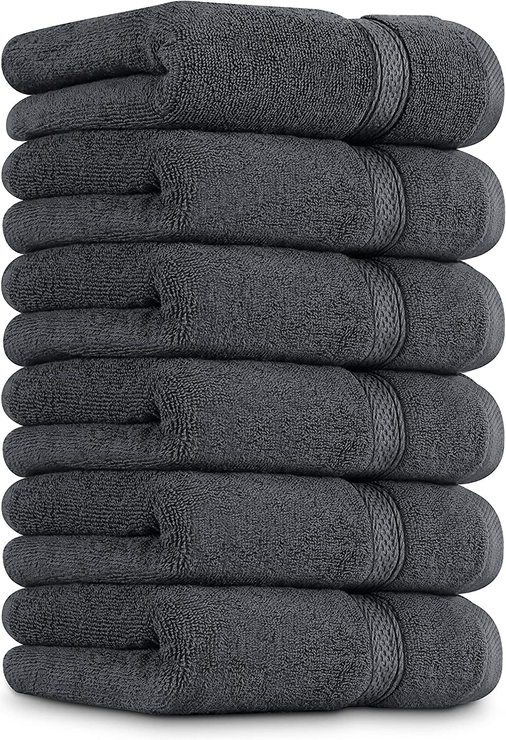 - Premium Hand Towels - 100% Combed Ring Spun Cotton, Ultra Soft and Highly Absorbent, Extra Large Thick Hand Towels 41 X 71 Cm, Hotel & Spa Quality Hand Towels (6-Pack) (Grey)