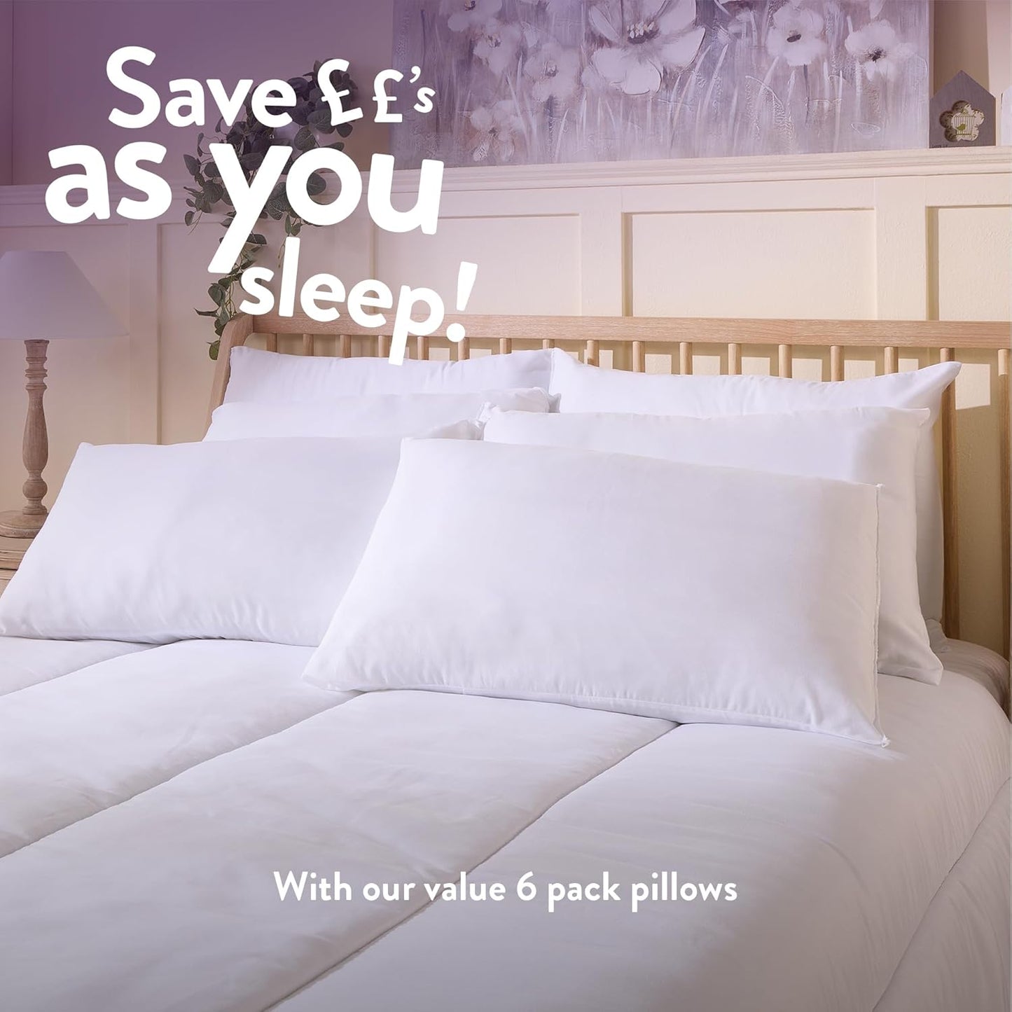 Pillows 4 Pack - Super Support Firm Side Sleeper Bed Pillows for Neck and Shoulder Pain Relief - Comfy & Supportive Pillow, Hypoallergenic, Made in the UK, Standard Size (48Cm X 74Cm)