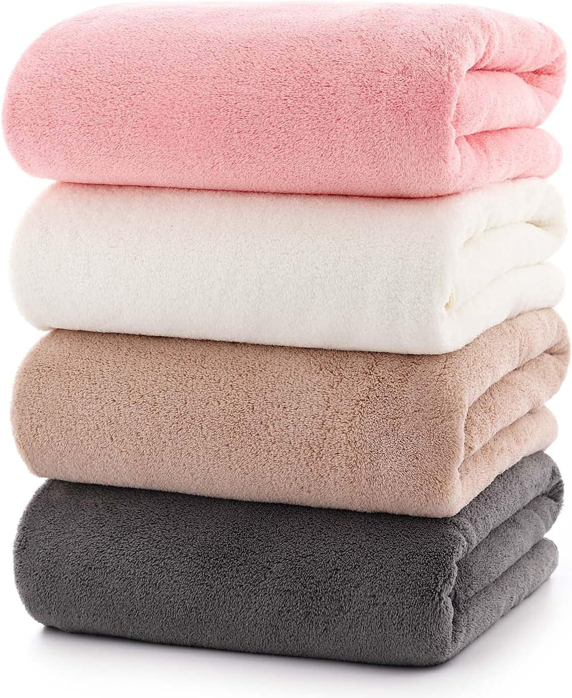 Towels 4-Piece Soft Microfiber Bath Towel Set Incredibly Absorbent Lightweight Quick Dry and Durable, 55" L X 27" W, 4 Pack Multicolour