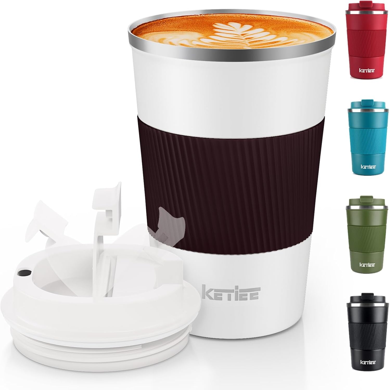Travel Mugs, 380Ml Insulated Coffee Cup with Leakproof Lid,Reusable Coffee Cups Travel Cup,Coffee Travel Mug,Double Walled Coffee Mug,Stainless Steel Thermaol Mug for Hot Cold Drinks,Blue