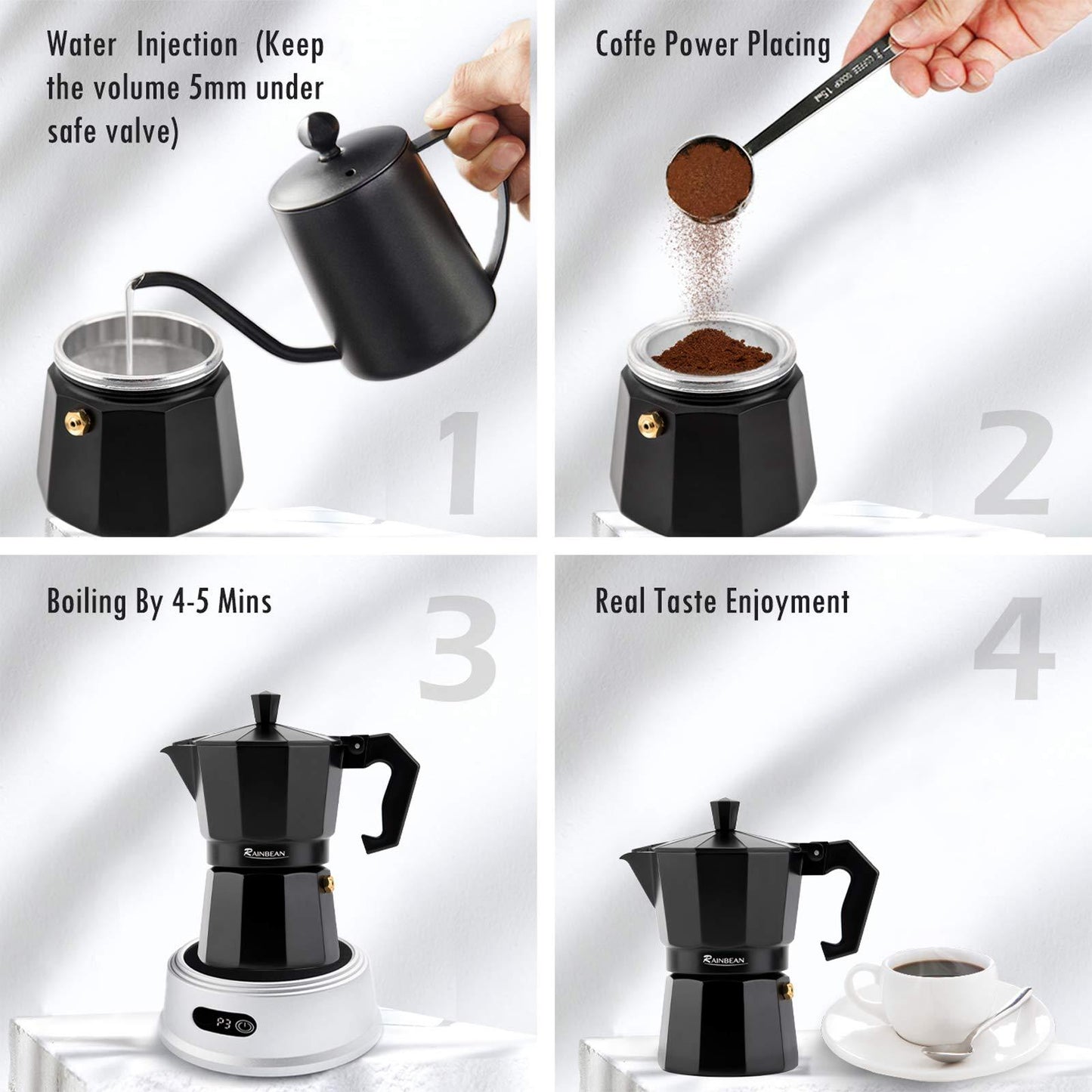 Stovetop Moka Pot Espresso Maker – Classic Italian Coffee Percolator
