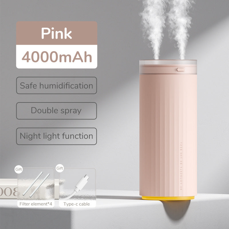 Compact Desk Humidifier – 500ml, Night Light & Whisper-Quiet Mist