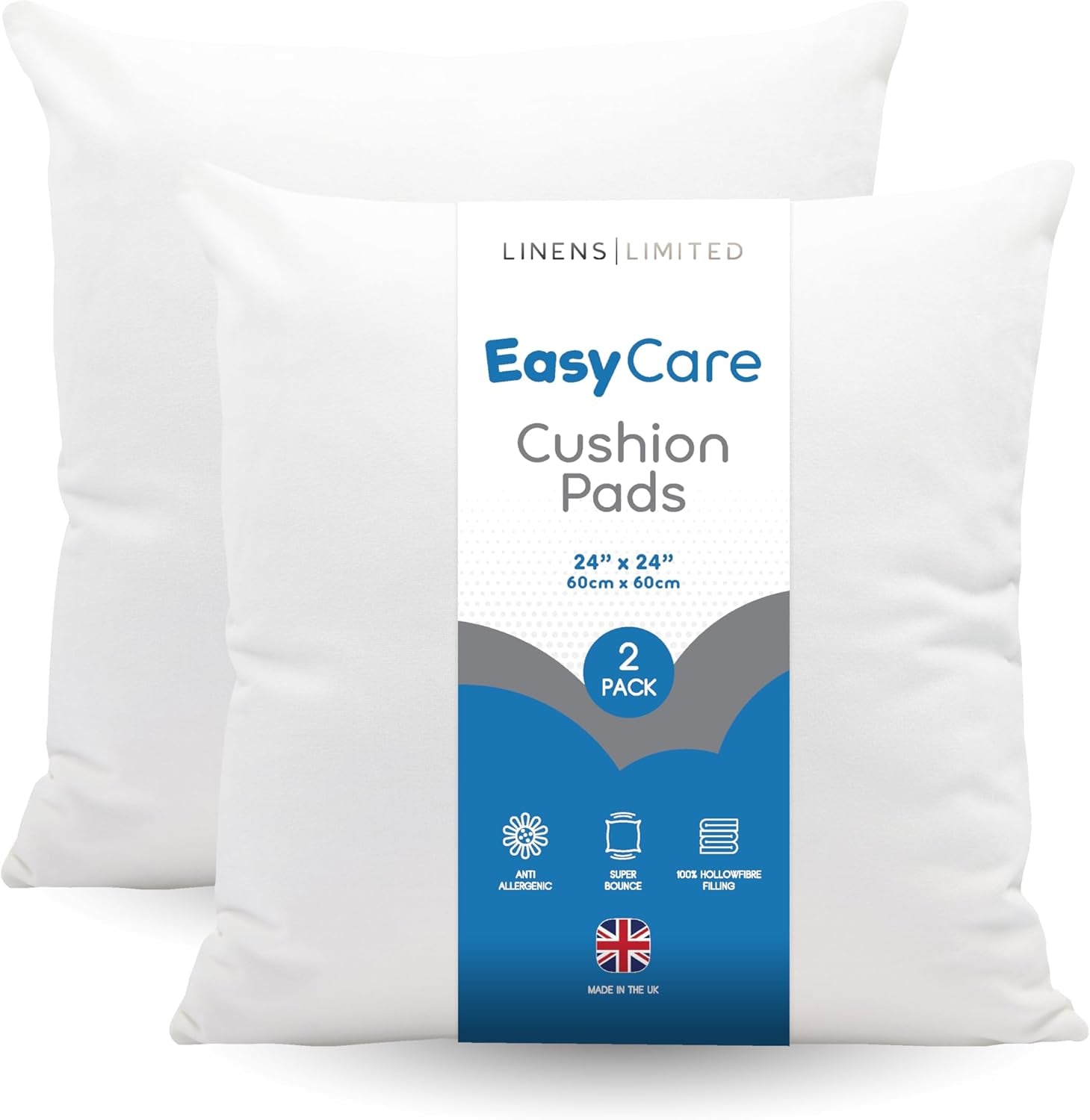 - Cushion Insert 40Cm X 60Cm, Made in the UK, Soft and Plump, Non-Allergenic Sofa Cushion Pad, Easy to Clean, Large Cushion Inner, Perfectly Fits Covers (White) (2 Pack)