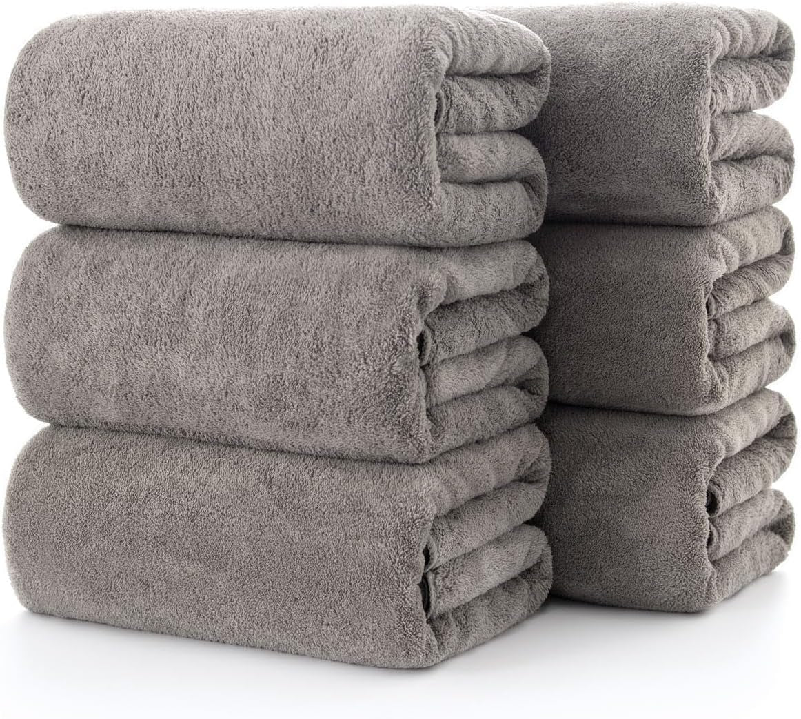 Towels 4-Piece Soft Microfiber Bath Towel Set Incredibly Absorbent Lightweight Quick Dry and Durable, 55" L X 27" W, 4 Pack Multicolour