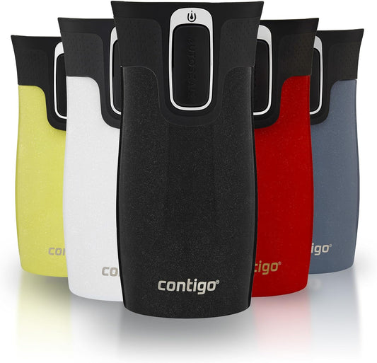 West Loop Mini Autoseal Travel Mug | Stainless Steel Thermal Mug | Vacuum Flask | Leakproof Tumbler | Coffee to Go Mug with BPA Free Easy-Clean Lid | 300 Ml