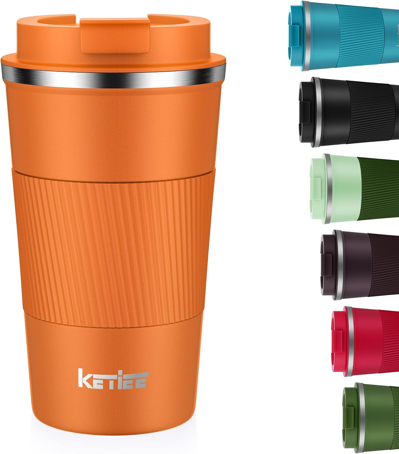 Travel Mugs, 380Ml Insulated Coffee Cup with Leakproof Lid,Reusable Coffee Cups Travel Cup,Coffee Travel Mug,Double Walled Coffee Mug,Stainless Steel Thermaol Mug for Hot Cold Drinks,Blue
