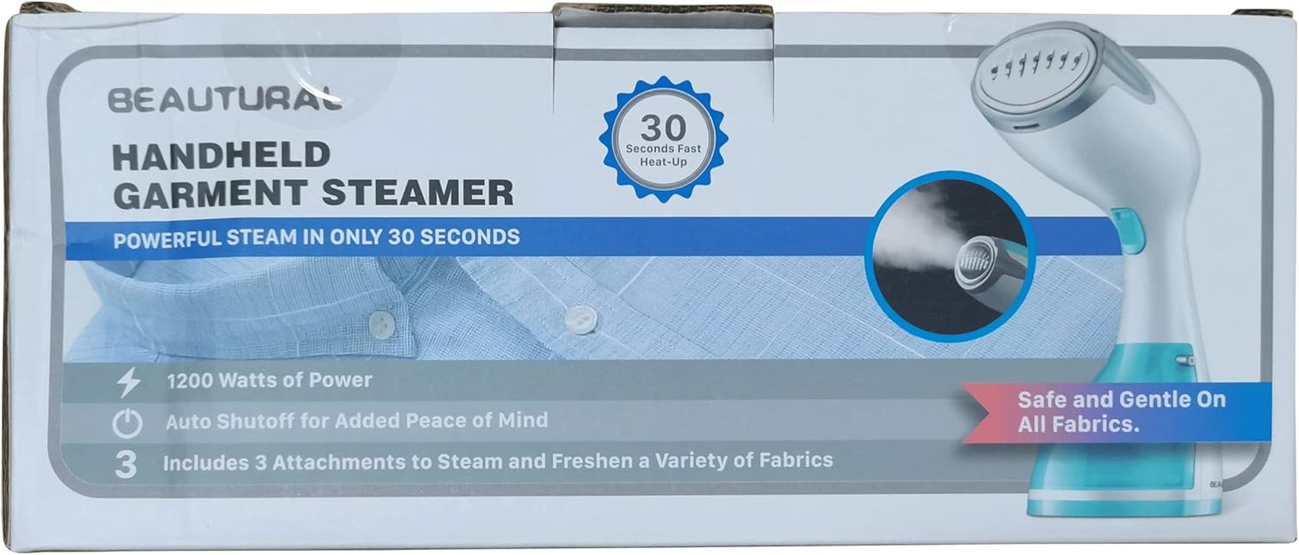 Clothes Steamer, Portable Handheld Steamer, Garment Fabric Wrinkles Remover, 30-Second Fast Heat-Up, Auto-Off, Large Detachable Water Tank
