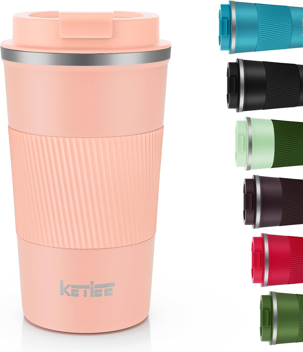 Travel Mugs, 380Ml Insulated Coffee Cup with Leakproof Lid,Reusable Coffee Cups Travel Cup,Coffee Travel Mug,Double Walled Coffee Mug,Stainless Steel Thermaol Mug for Hot Cold Drinks,Blue