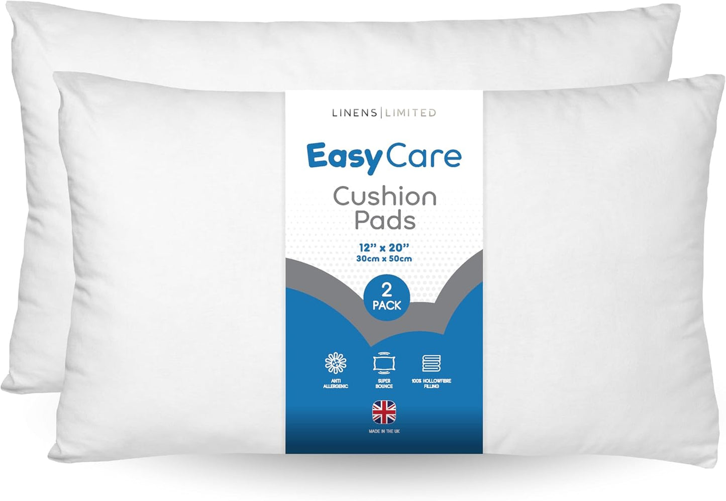 - Cushion Insert 40Cm X 60Cm, Made in the UK, Soft and Plump, Non-Allergenic Sofa Cushion Pad, Easy to Clean, Large Cushion Inner, Perfectly Fits Covers (White) (2 Pack)