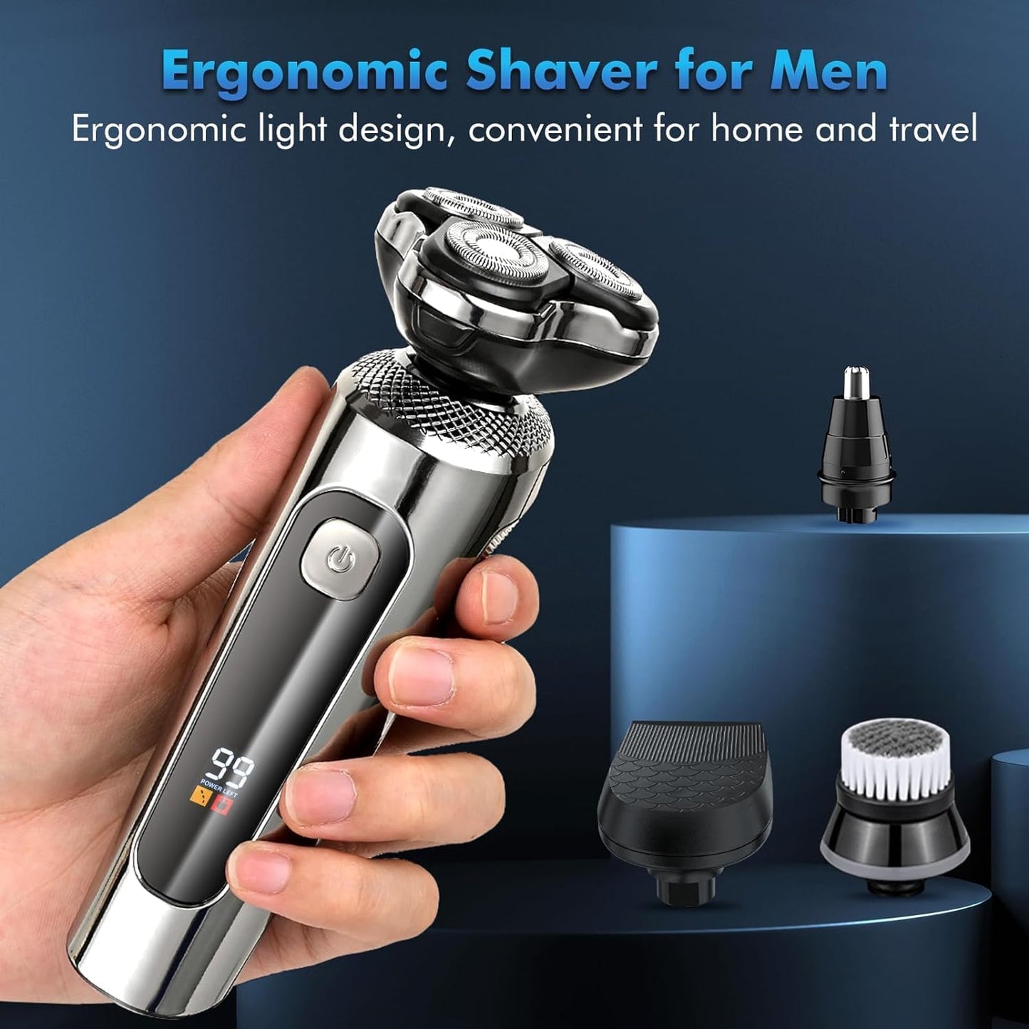 Electric Razor for Men, 2024 Upgraded 2-Speed Electric Shavers for Men, Waterproof Wet/Dry Shaver for Men, Cordless Rechargeable Mens Shaver Electric Razor Grooming Kit