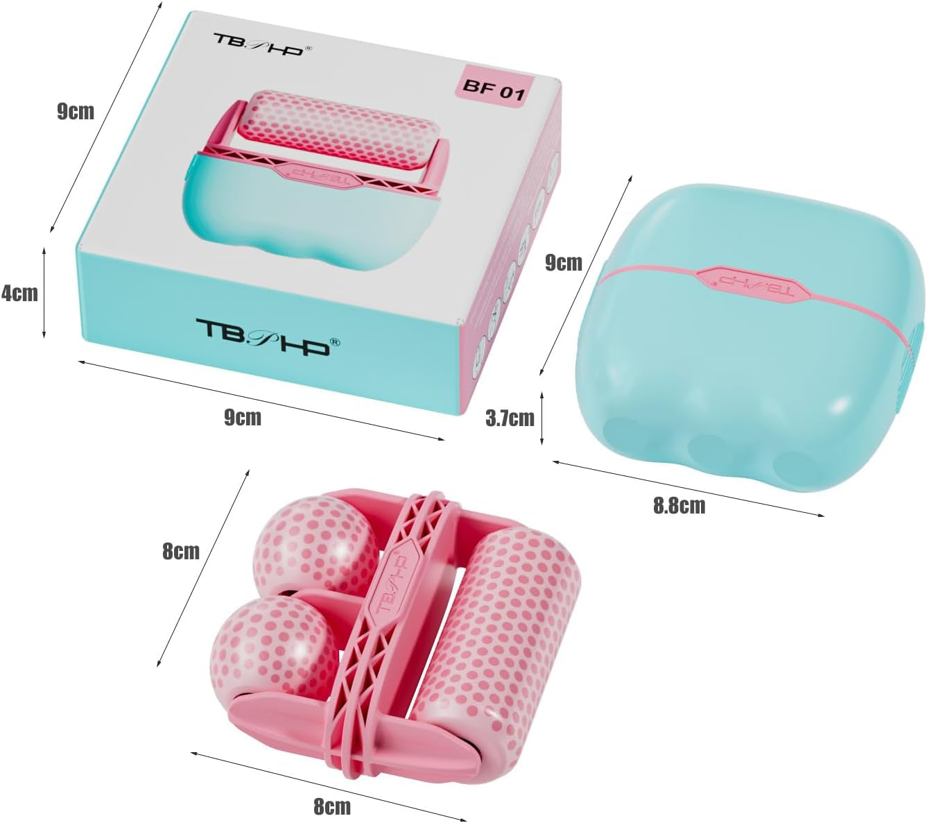 Ice Roller BF01 for Face & Eye with Plastic Cover Massager Face Massage Roller Tools (Pink)
