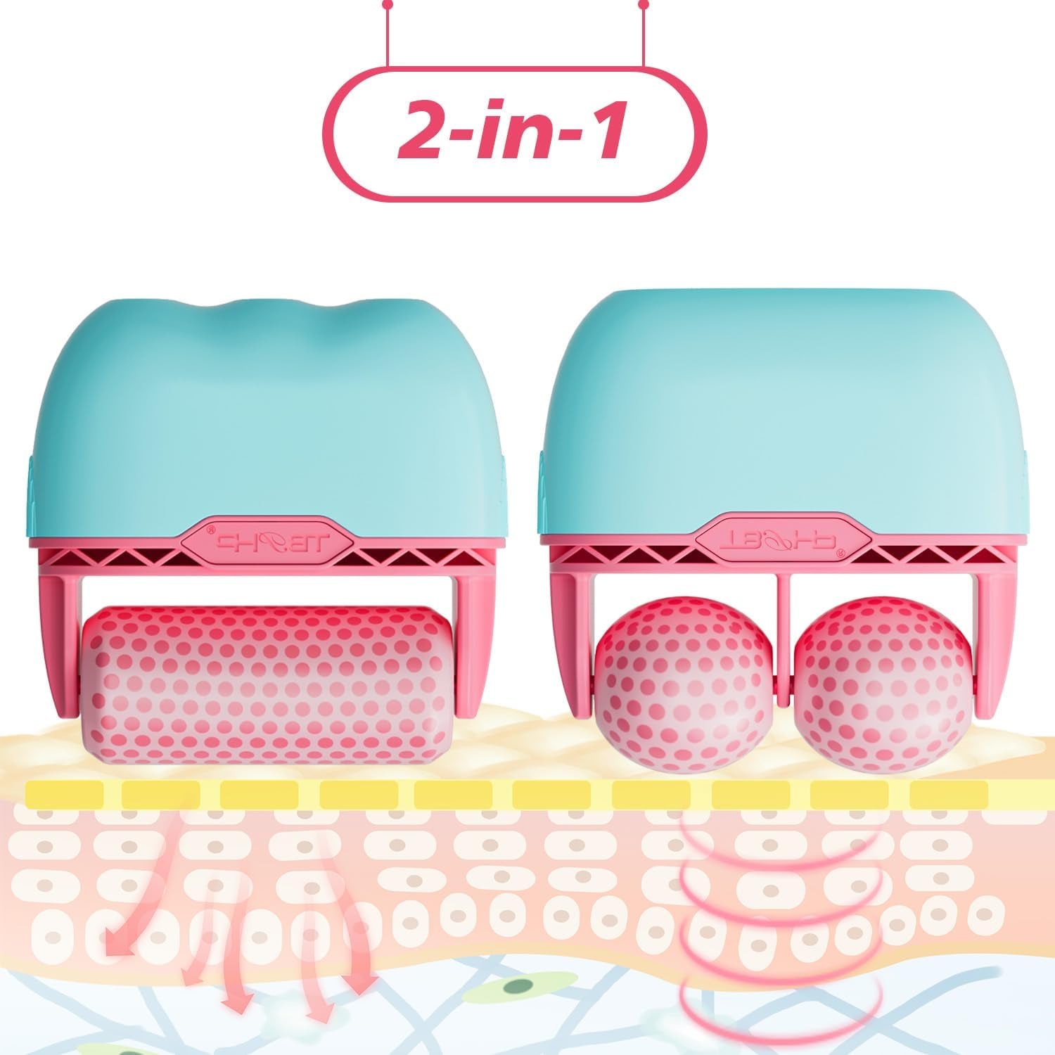 Ice Roller BF01 for Face & Eye with Plastic Cover Massager Face Massage Roller Tools (Pink)