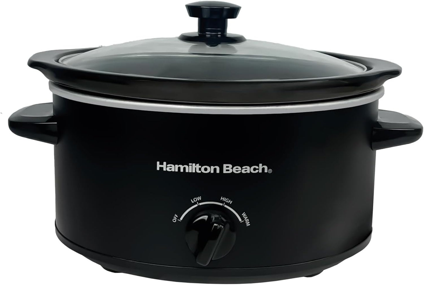 6.5L Slow Cooker, Removable Easy-Clean Ceramic Bowl, 3 Settings, Serves 6-8 People, Energy-Efficient - HBSC070B, Black