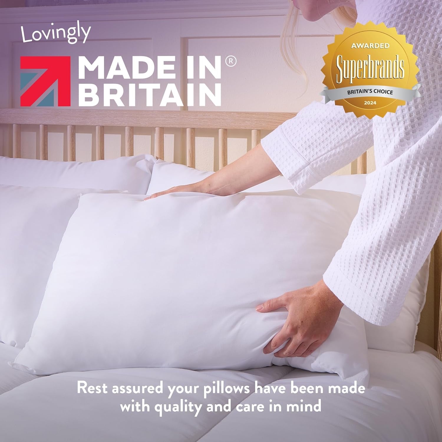 Pillows 4 Pack - Super Support Firm Side Sleeper Bed Pillows for Neck and Shoulder Pain Relief - Comfy & Supportive Pillow, Hypoallergenic, Made in the UK, Standard Size (48Cm X 74Cm)