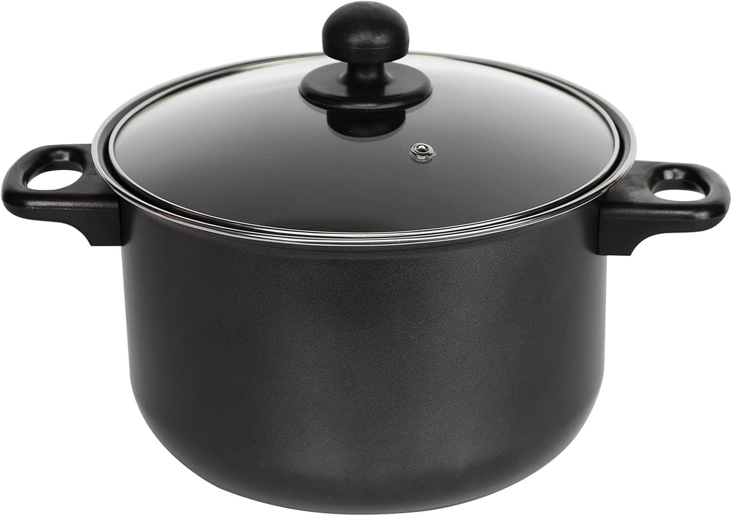 Black 8 Piece Carbon Steel Non Stick Kitchen Cookware Set Casserole Cooking Pot Frying Pan Saucepan with Glass Lids