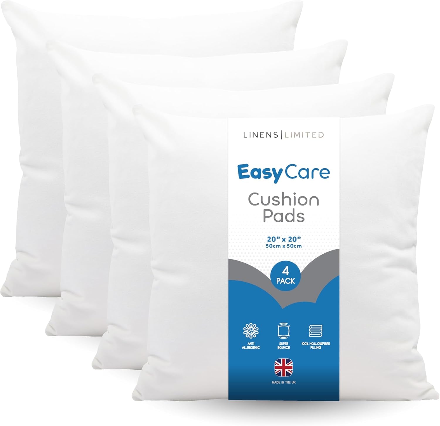 - Cushion Insert 40Cm X 60Cm, Made in the UK, Soft and Plump, Non-Allergenic Sofa Cushion Pad, Easy to Clean, Large Cushion Inner, Perfectly Fits Covers (White) (2 Pack)