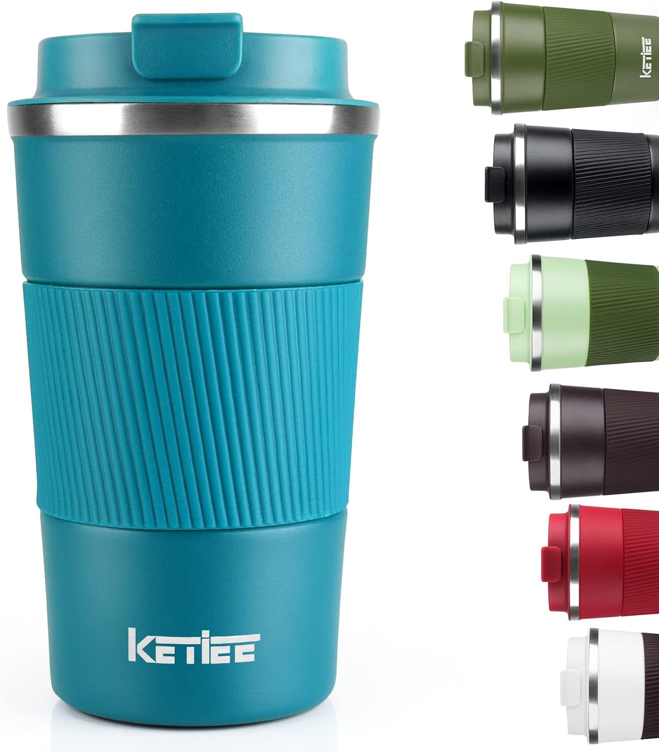 Travel Mugs, 380Ml Insulated Coffee Cup with Leakproof Lid,Reusable Coffee Cups Travel Cup,Coffee Travel Mug,Double Walled Coffee Mug,Stainless Steel Thermaol Mug for Hot Cold Drinks,Blue