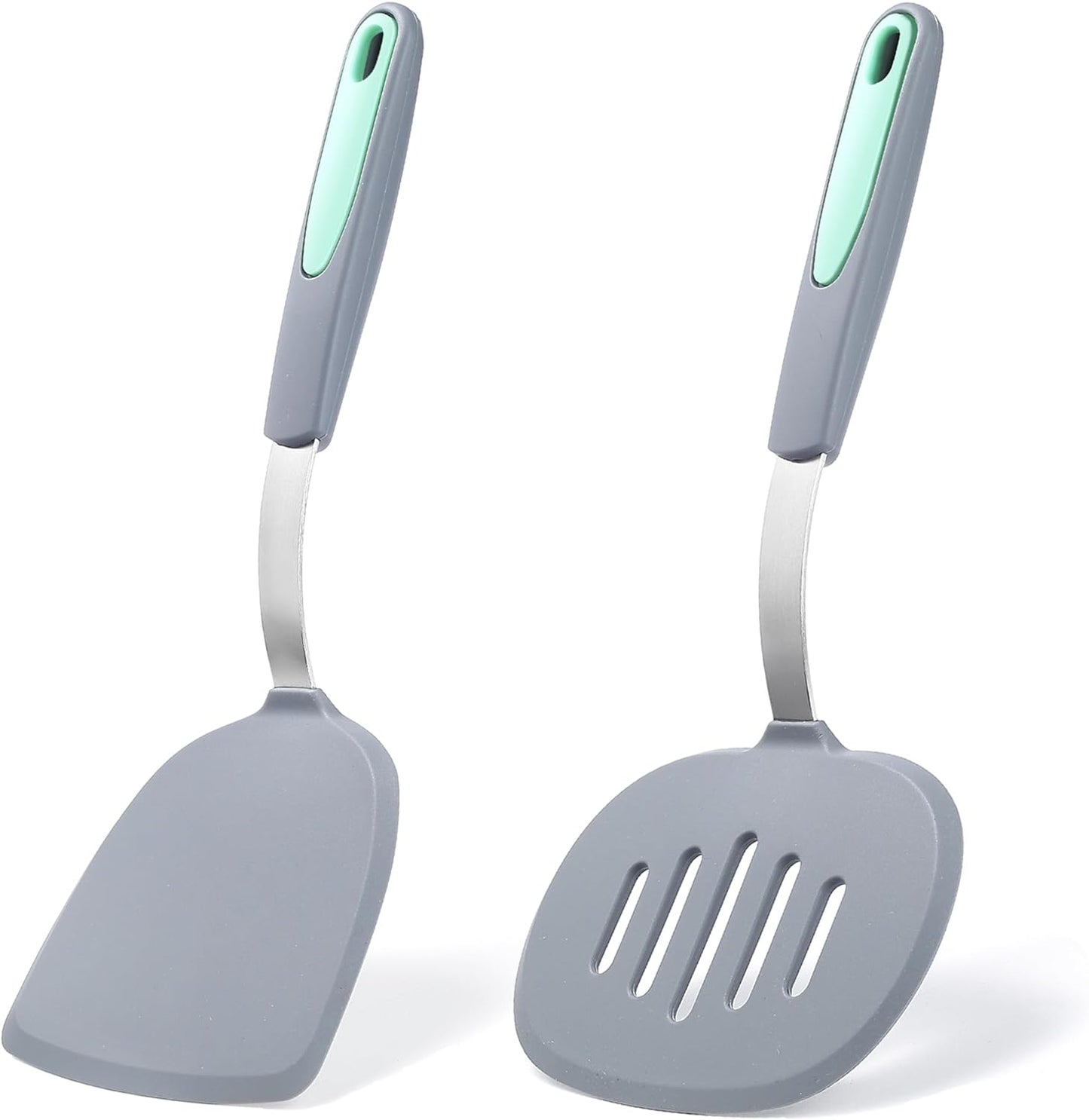 5 Pieces Silicone Spatula Set, BPA Free Silicone Turner Spatulas, Heat Resistance Cooking Utensils, Flip Turner for Fish, Egg, Pancake, Navy Blue