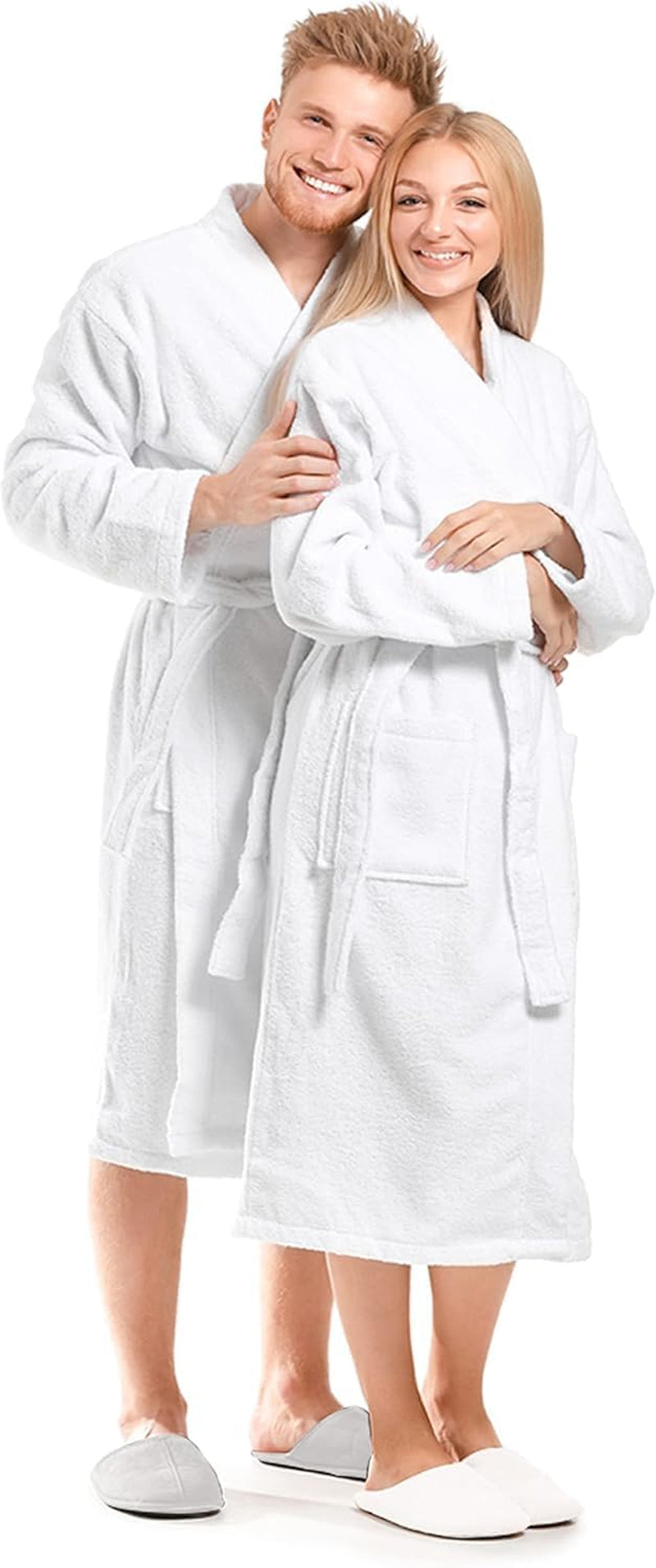 White Terry Towel Bathrobe Dressing Gowns100% Egyptian Cotton Beach Body Wrap Lightweight for All Seasons Spa Hotel Sleepwear Comfort