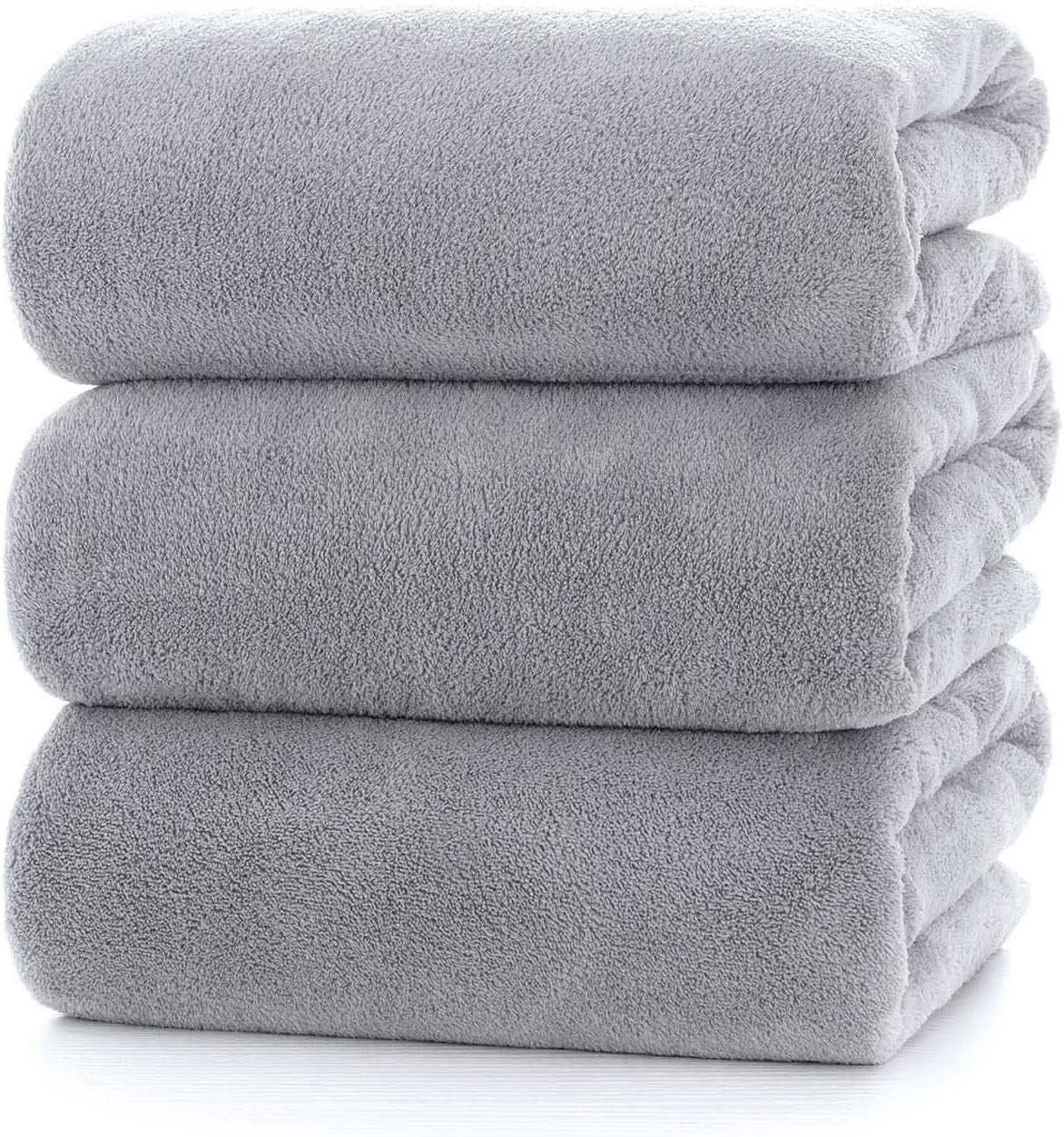 Towels 4-Piece Soft Microfiber Bath Towel Set Incredibly Absorbent Lightweight Quick Dry and Durable, 55" L X 27" W, 4 Pack Multicolour