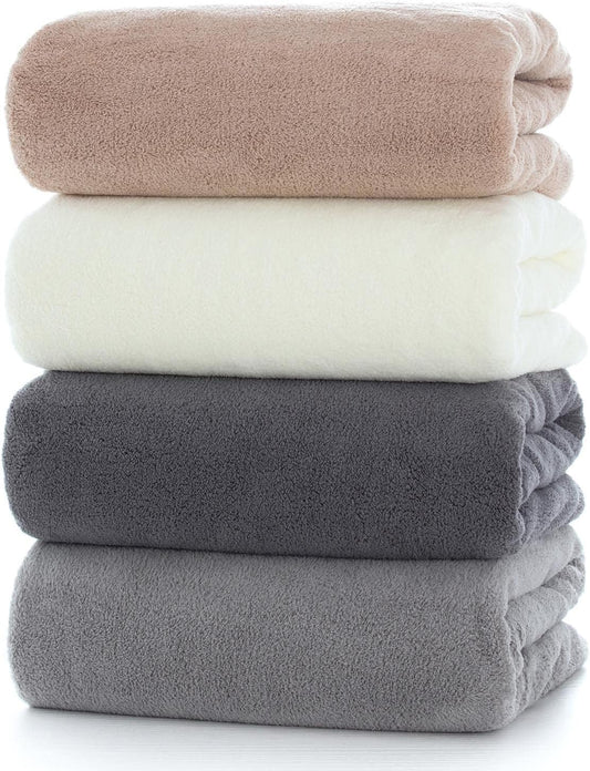 Towels 4-Piece Soft Microfiber Bath Towel Set Incredibly Absorbent Lightweight Quick Dry and Durable, 55" L X 27" W, 4 Pack Multicolour