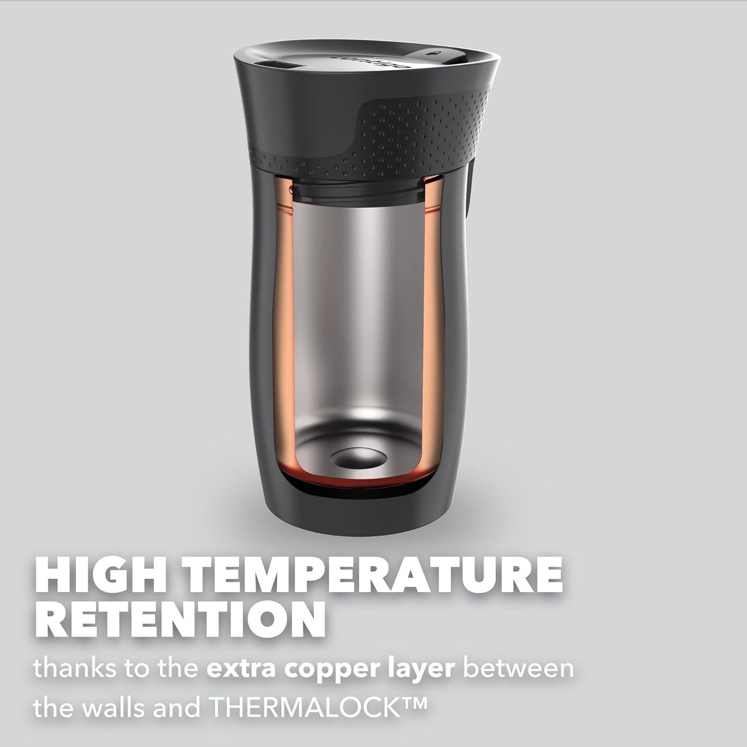 West Loop Mini Autoseal Travel Mug | Stainless Steel Thermal Mug | Vacuum Flask | Leakproof Tumbler | Coffee to Go Mug with BPA Free Easy-Clean Lid | 300 Ml