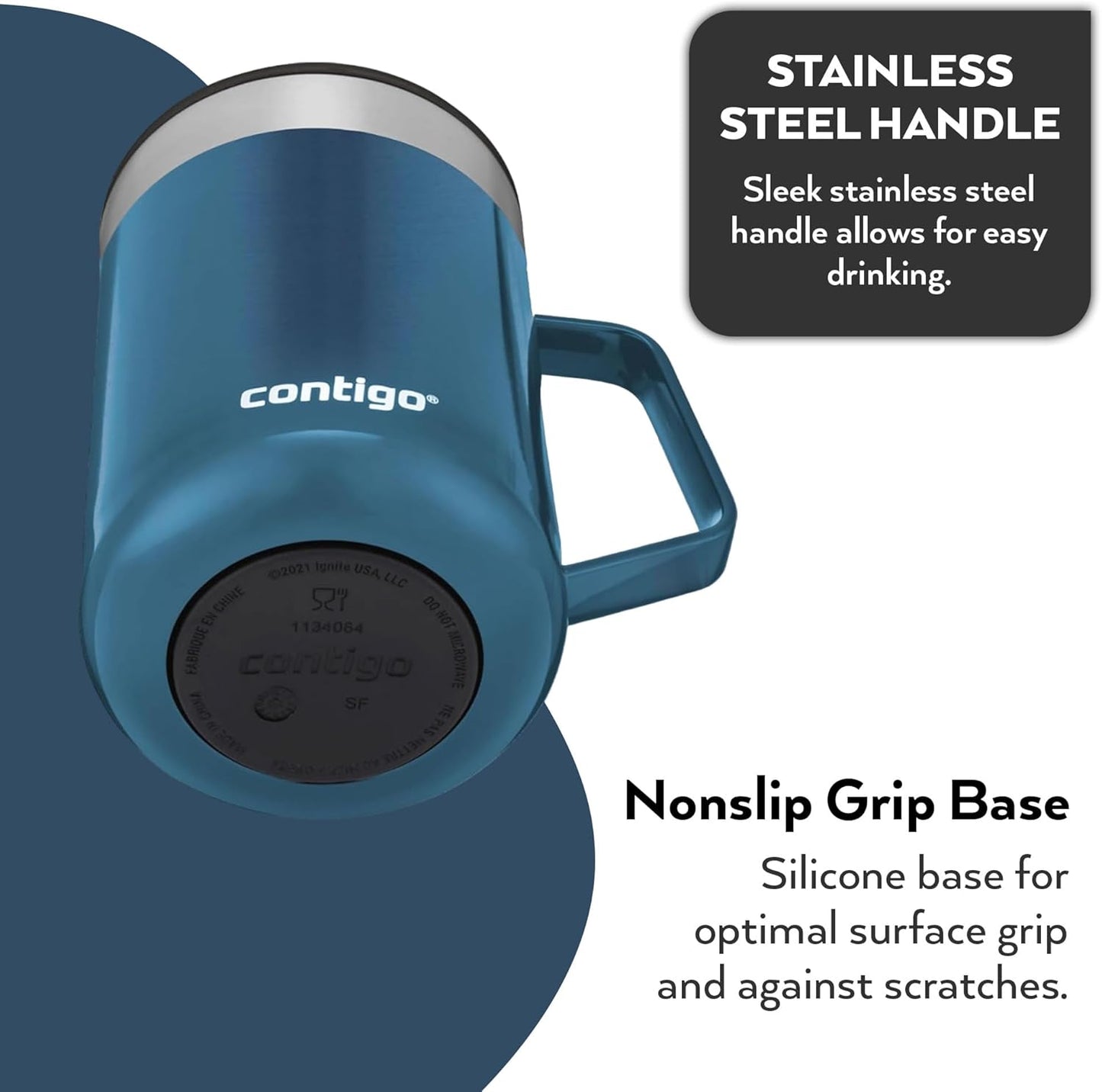 Streeterville Desk Mug Insulated Coffee Thermal Mug with Stainless Steel Handle