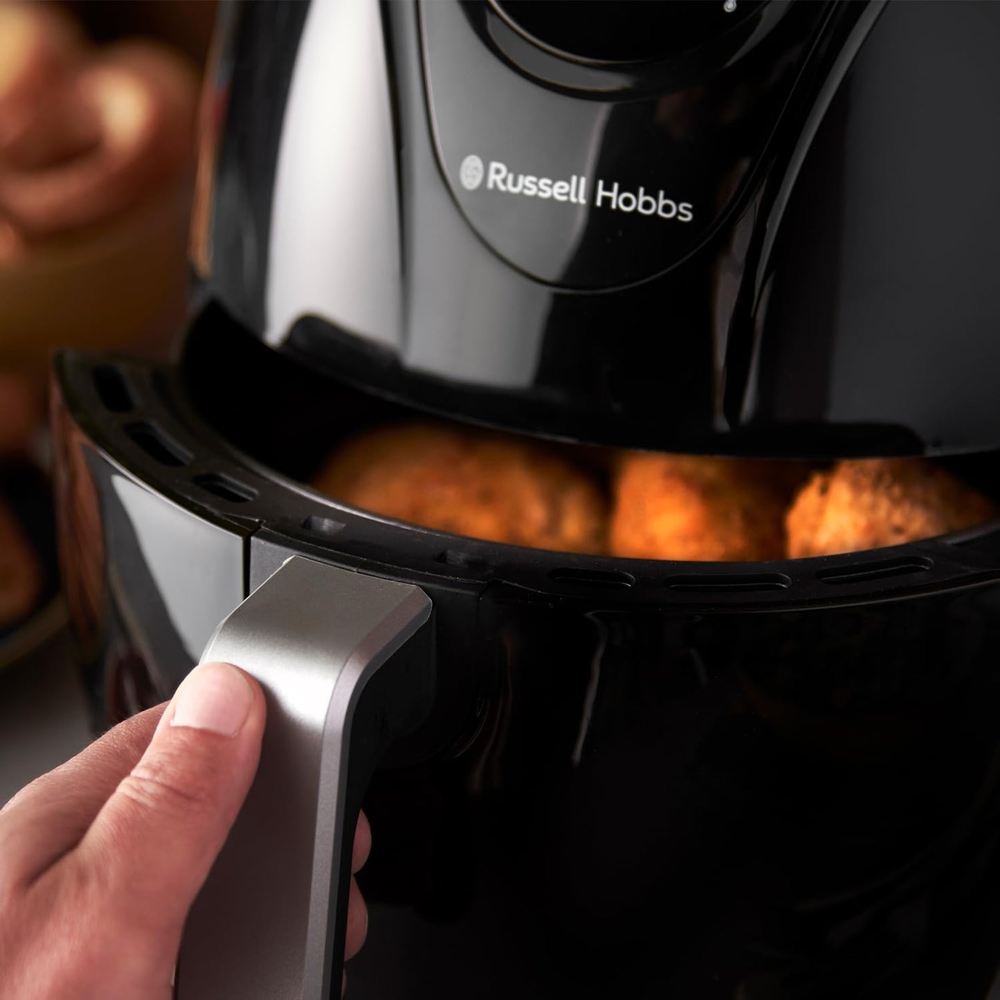 Compact Rapid Digital Air Fryer 3.5L [4 Cooking Functions] Energy Saving, Dishwasher Safe Parts, Touch Screen, Removable Basket, Timer, Max Temp 200°C, No Oil, Grill, Bake, 27350
