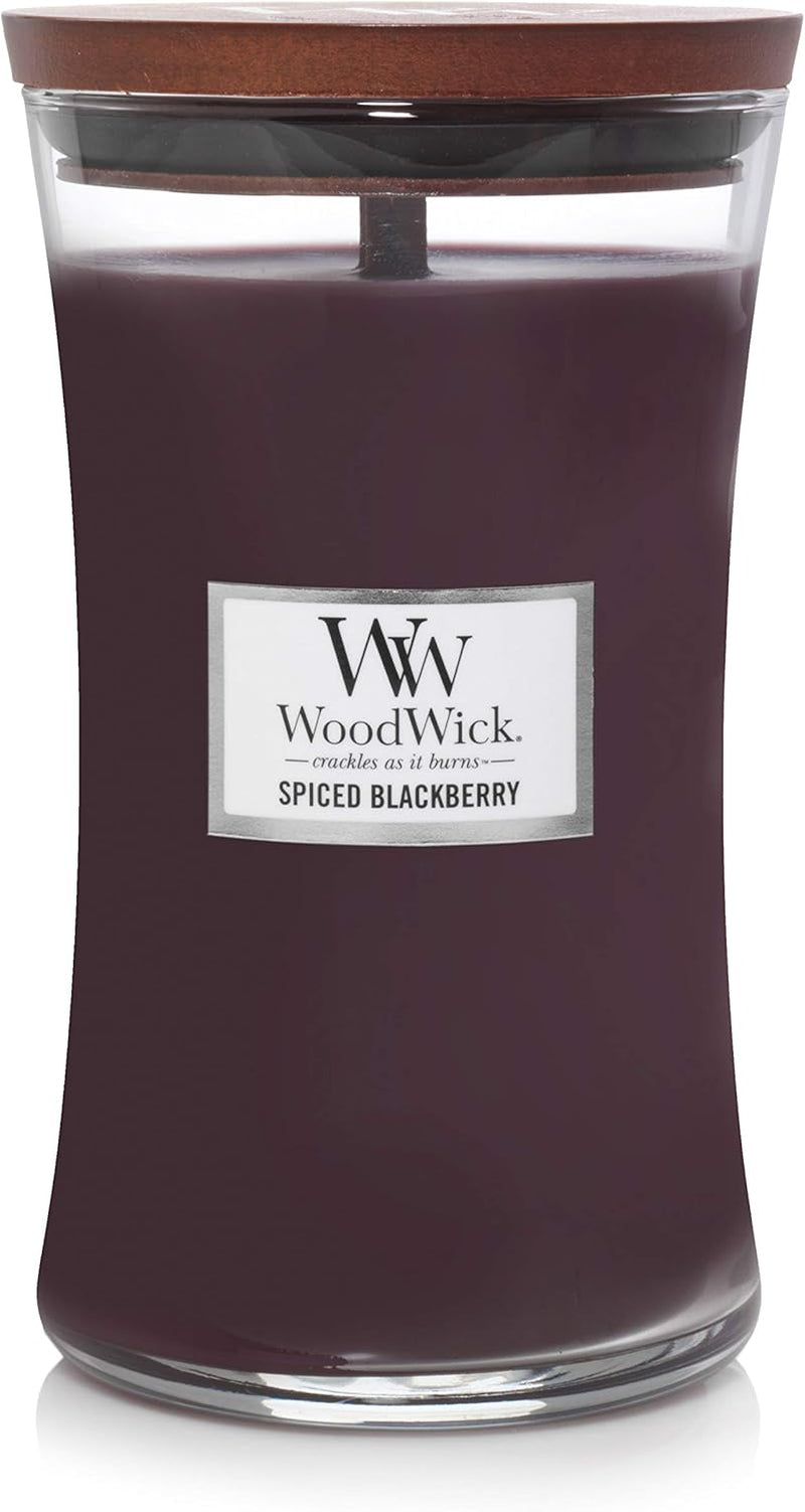 Medium Hourglass Scented Candle , Spiced Blackberry , with Crackling Wick , up to 60 Hours Burn Time