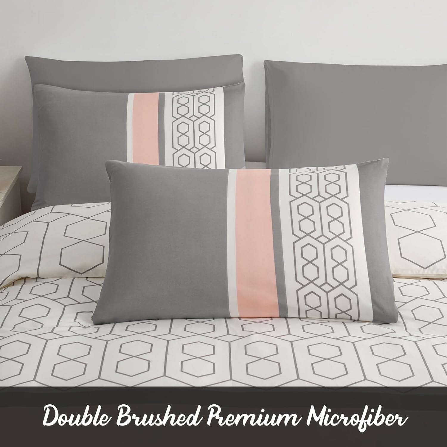 Double Duvet Set Premium Brushed Microfiber Duvet Cover Double Ultrasoft Hypoallergenic Duvet Double Cover Set Non Iron Luxury Bedding Set with Zipper Closure