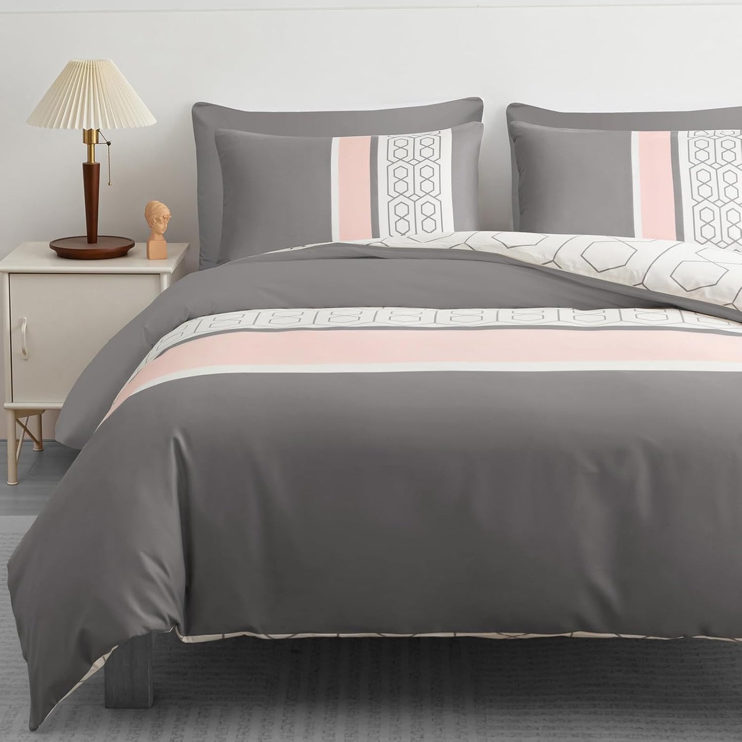 Double Duvet Set Premium Brushed Microfiber Duvet Cover Double Ultrasoft Hypoallergenic Duvet Double Cover Set Non Iron Luxury Bedding Set with Zipper Closure
