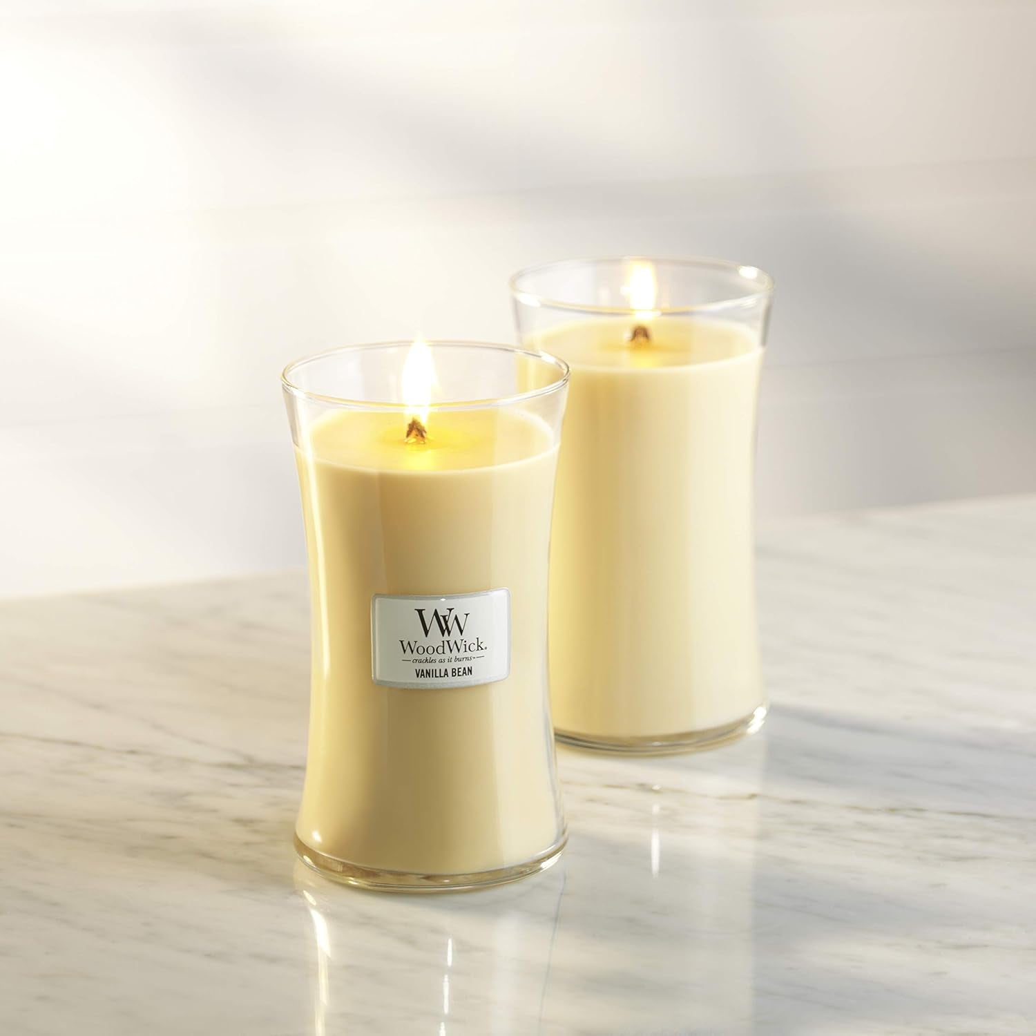 Scented Candle with Crackling Wick, Vanilla Bean Large Hourglass Candle, Long Burning Candles: up to 130 Hours, Perfect Gifts for Women