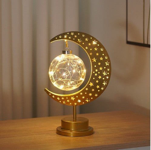Iron Moon LED Lamp – Creative Modeling Light for Bedroom Decor