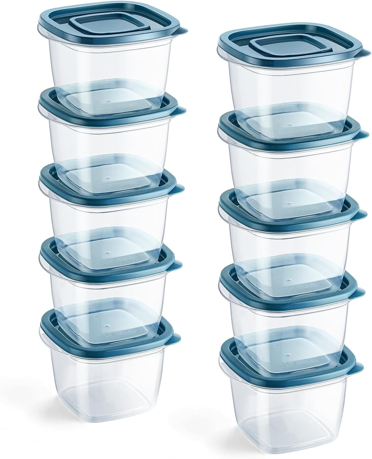 10PCS Rectangle Plastic Portion Box Sets with Lids.Food Storage Box,Container Sets,Food Storage,Food Containers,Plastic Container,Use for School,Work and Travel,500Ml per Box, Blue
