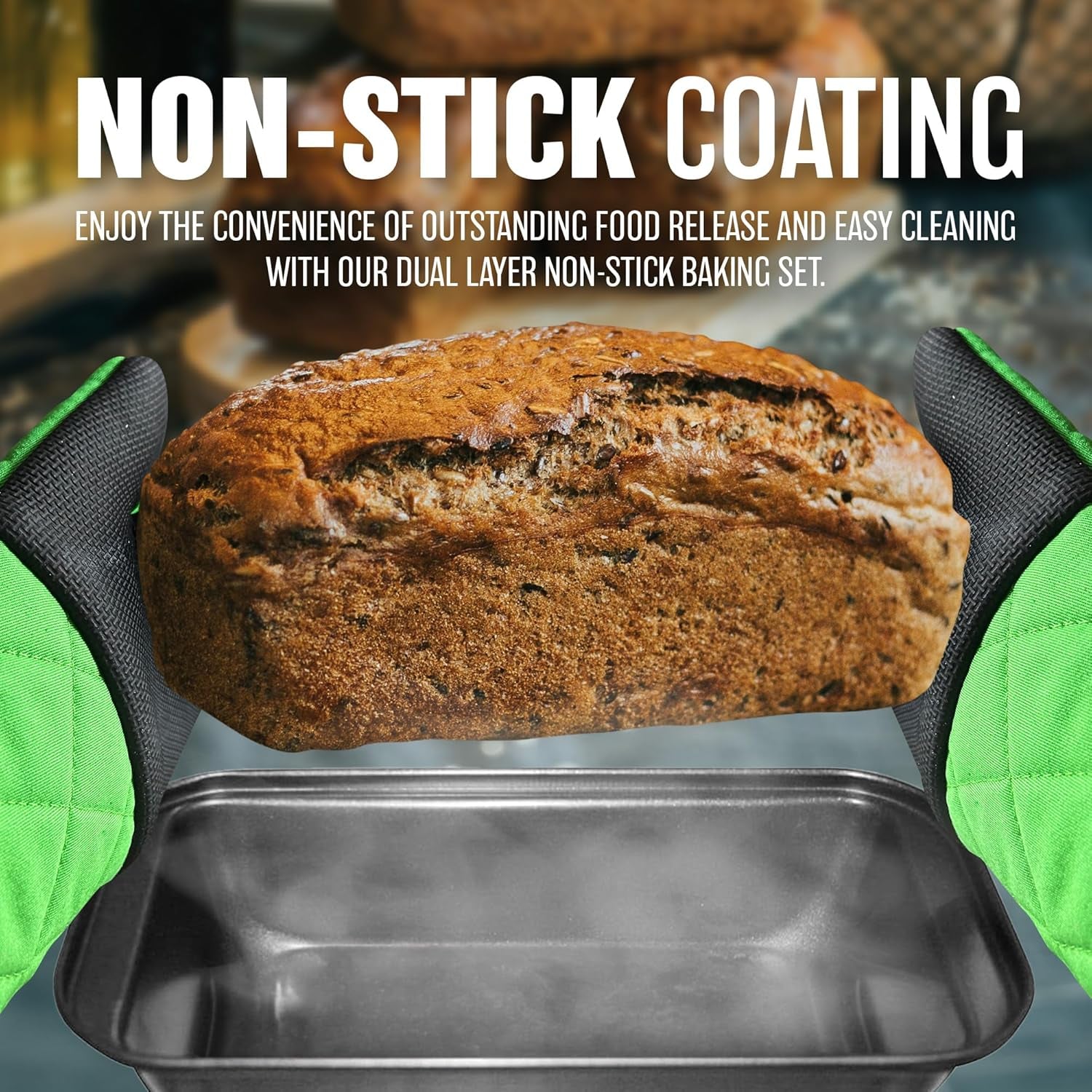 Set of 8 Non Stick Baking Tray Pan Set - Muffin Oven Roasting Bakeware Roast New | Muffin Tray, Oven Tray, Cake Pan, Loaf Pan | Non Stick Coating for Easy Cooking and Clean Up
