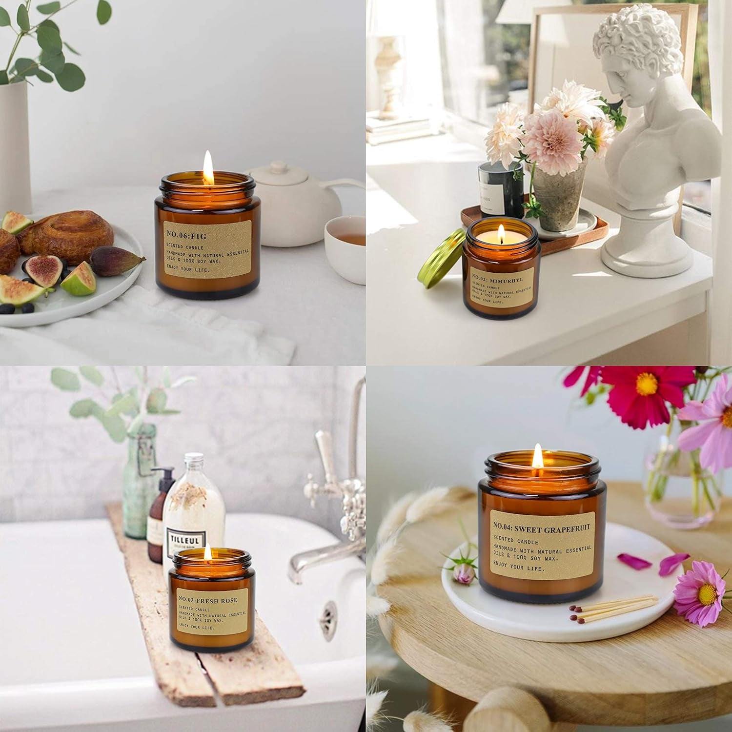 Scented Candles Gifts Set for Women,6 Pack Aromatherapy Candles for Home Scented,Long Lasting Candle Set for Woman,150 H Amber Jar for Birthday,Valentine,Anniversary,Mother'S Thanksgiving Day Present