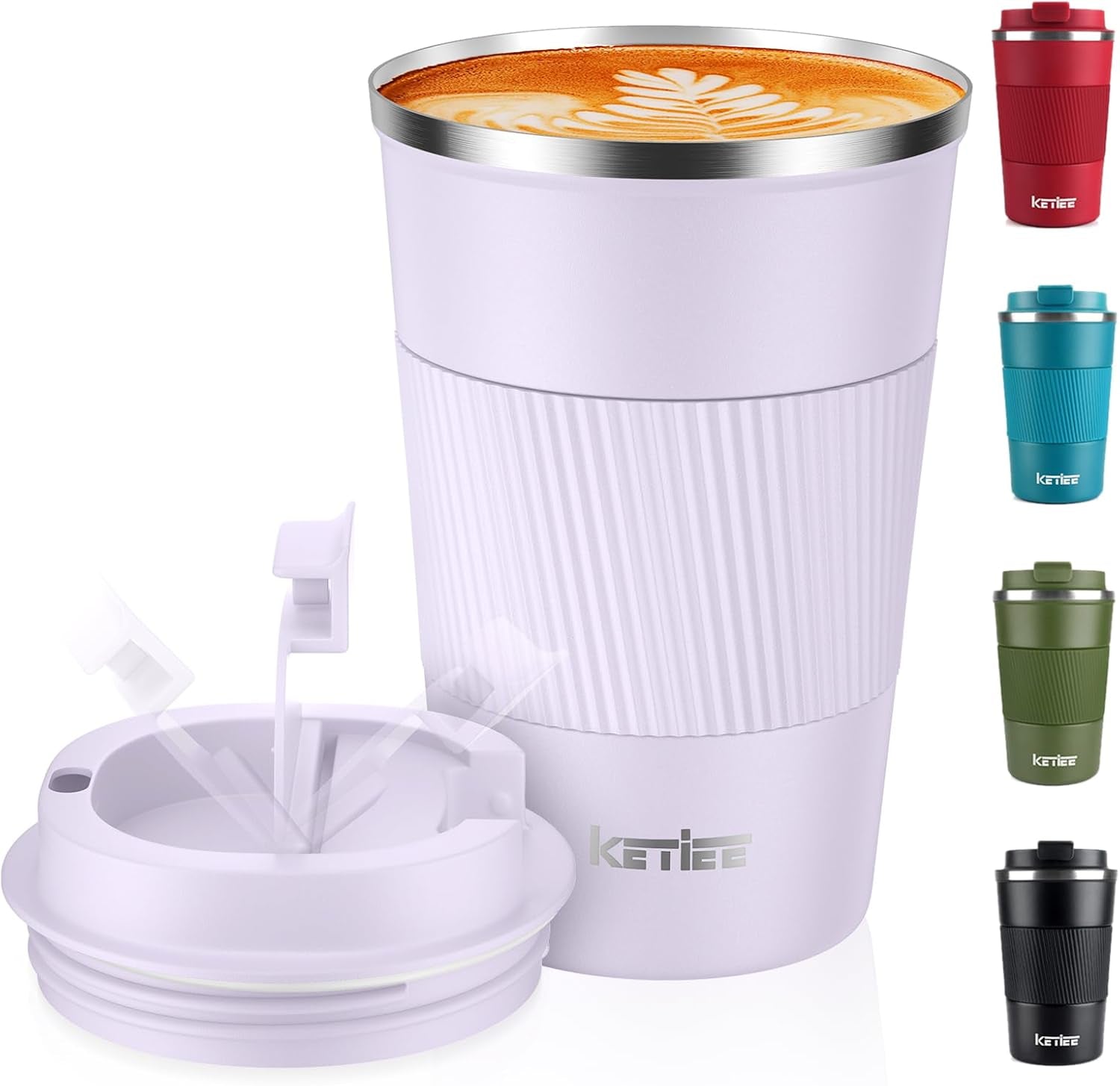 Travel Mugs, 380Ml Insulated Coffee Cup with Leakproof Lid,Reusable Coffee Cups Travel Cup,Coffee Travel Mug,Double Walled Coffee Mug,Stainless Steel Thermaol Mug for Hot Cold Drinks,Blue